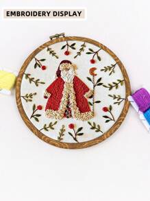 3 peças DIY Handmade Round Brown Retro Wooden Grain Cross Stitch Bordado Hoops, 7 opções de tamanho, material ABS + PVC de alta qualidade e durável, gancho de metal para pendurar, adequado para Halloween, Natal, chaveiro de telefone, bolsa, decoração de cabelo, mesa e decoração de carro - Castanho - Ver 10