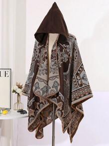 1 chiếc khăn choàng Jacquard chắp vá hình học thoải mái - Nhiều màu - Xem 16