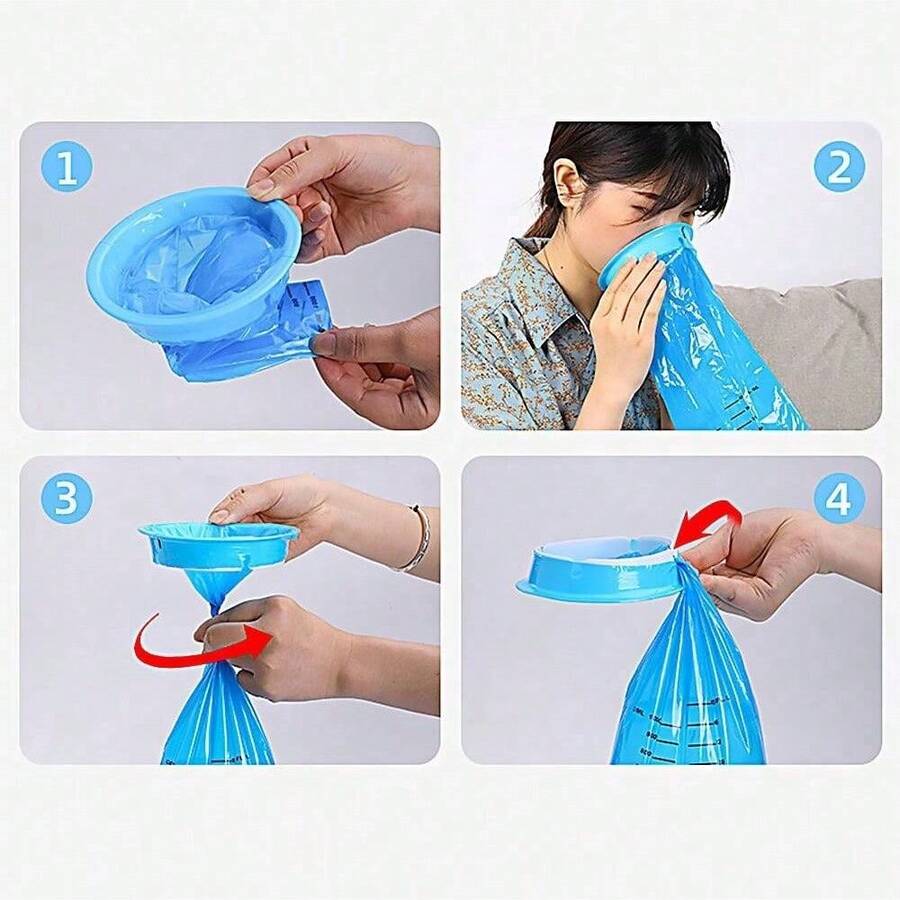 5 túi chống say xe, túi nôn di động cho say tàu xe, màu ngẫu nhiên