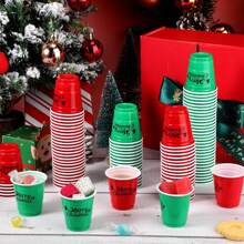 20/50 piezas Vasos de chupito de plástico de 2 onzas, mini vasos desechables de 2 onzas para bodas, fiestas de graduación, cata de cervezas, aperitivos (multicolor), Navidad