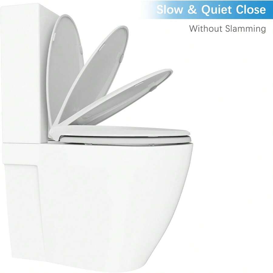 Sturdy Round Toilet Seat With Soft Close Mechanism, Easy Installation
