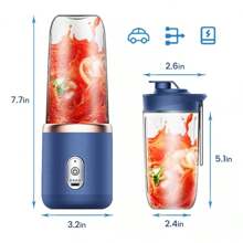 Mini licuadora portátil con batería recargable, cafetera, molinillo de alimentos con una práctica taza de café, licuadora de alimentos para bebés, fácil de limpiar y liviana, adecuada para un uso conveniente en la cocina del hogar, viajes, oficina, hogar, etc. - Azul Marino - Ver 9