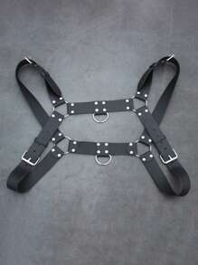1pc Men's Black Leather Studded Harness Belt, Punk Style Adjustable Chest Strap For Stage Performance, Suitable For Festival Outfit Matching And Daily Wear Valentine's Day Valentines For Going Out Outfit Wedding Party And For Gift Halloween Accessories, Halloween Costumes Autumn-Winter Accessories Halloween Costume,Suitable For Teens, Youth,Men,Casual, Outdoor, Athletic, Vacation, Graduation Gifts, Birthday, Daily Wear