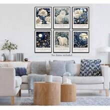 6 bức tranh vải William Morris treo tường, tranh triển lãm đơn giản của William Morris, tranh treo tường cổ điển, áp phích hoa thực vật, trang trí nhà nông trại cổ điển nghệ thuật hiện đại, không có khung - Nhiều màu - Xem 6