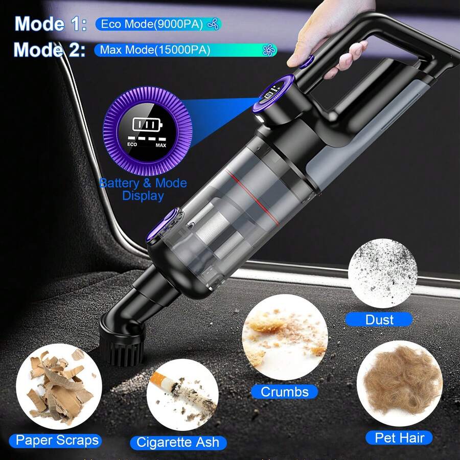 3 In 1 Handheld Vacuum Cleaner Cordless Car Vacuum 15000PA Rechargeable