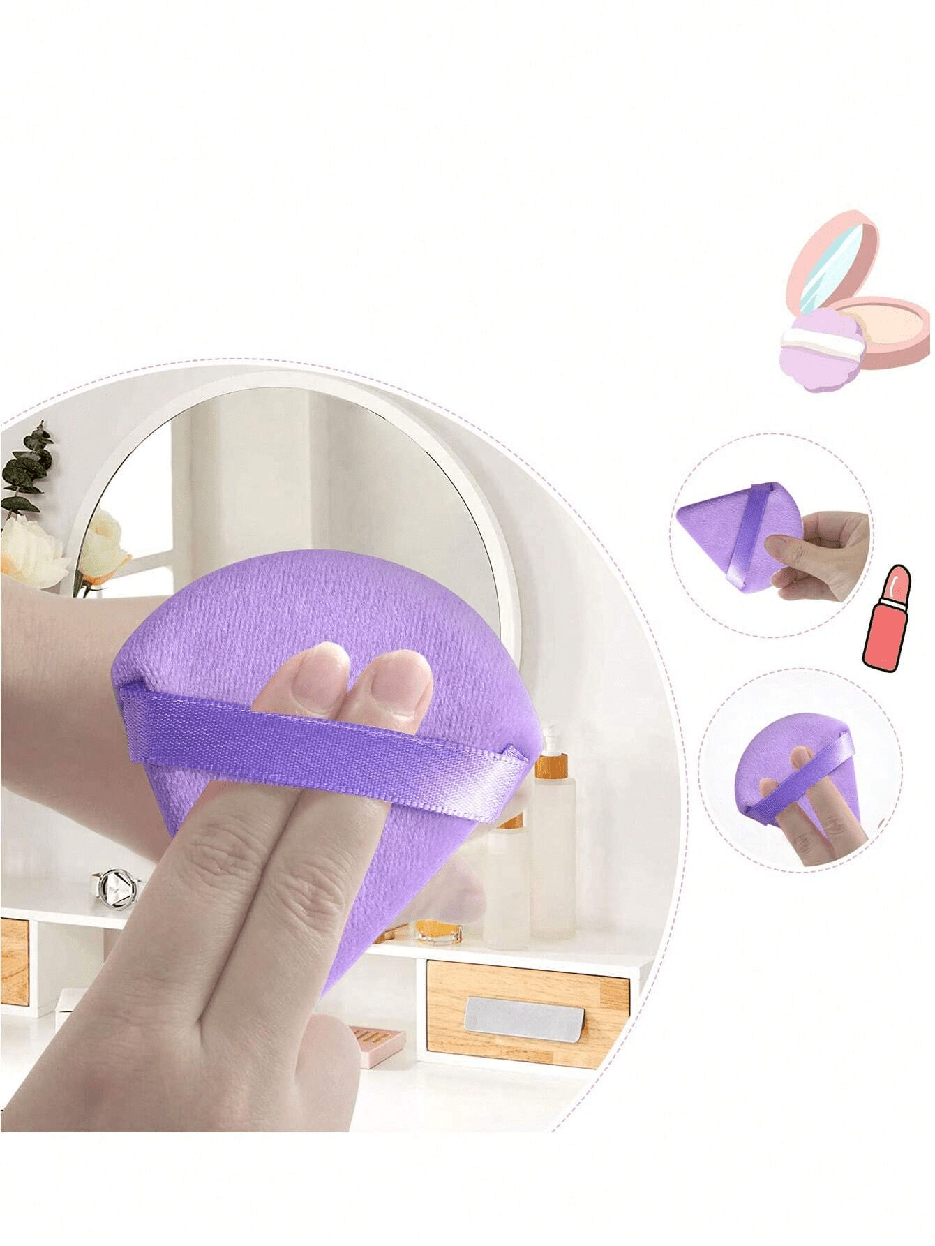 TriangleShaped Velvet Powder Puff 510203050100pcs,Made Of Super