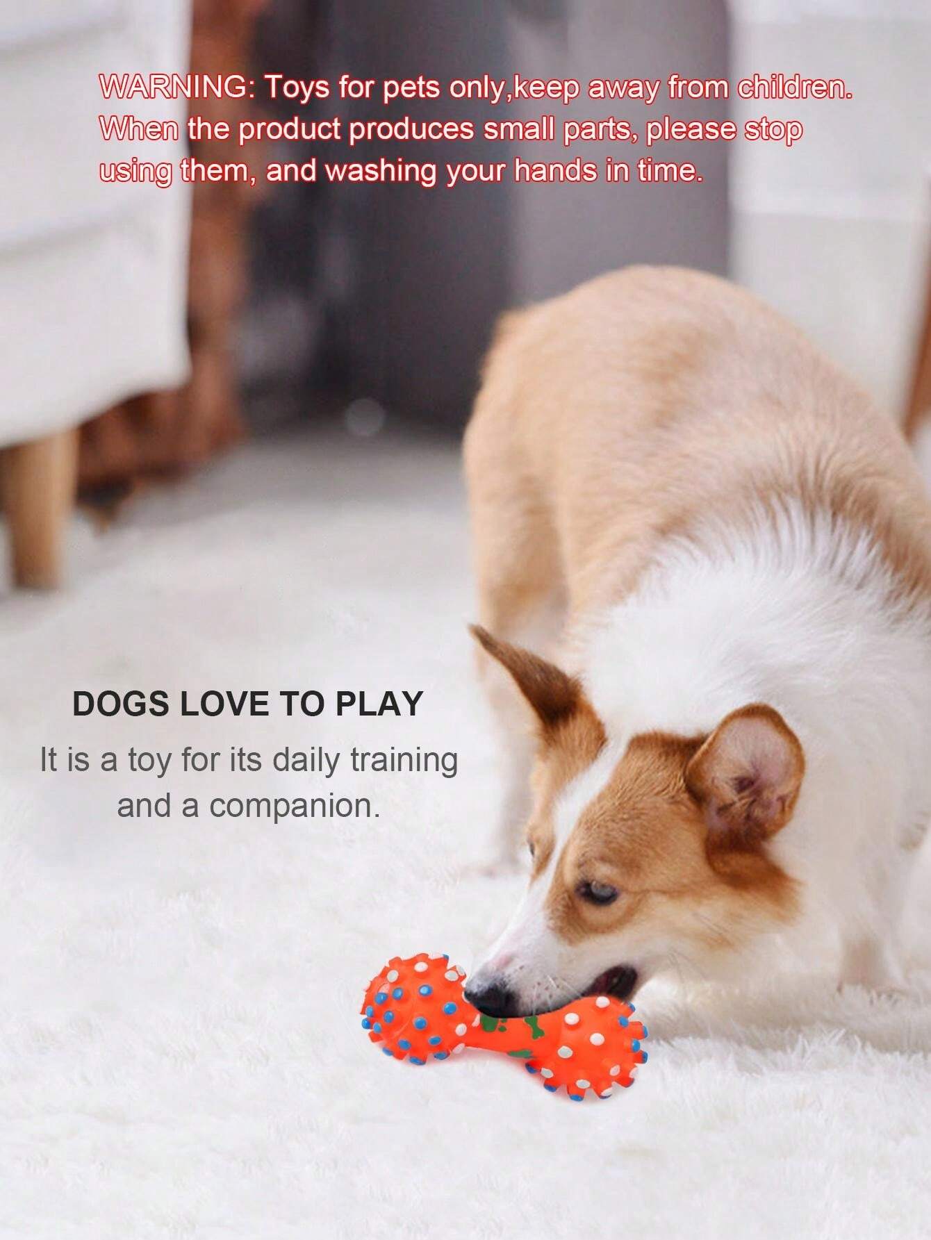 Durable Squeaky Dumbbell Dog Toy Interactive Chewing & Training Toy