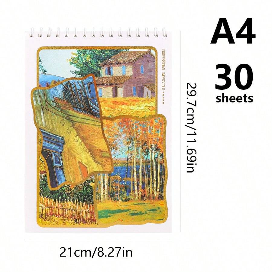 1pc HighQuality Spiral Bound Sketch Pad 30 Sheets/Notebook, Acid