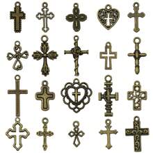 20/100pcs Vintage Alloy Assorted Bulk Cross Charm Hollow Cross Pendant For DIY Bracelet Necklace Earrings Handmade Accessories - Mix - View 11