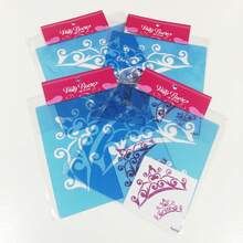 Stencil 14 X 14 Female Crown Hollow Mold For Painting On Fabric MDF Wood Wall Floor Paper T-Shirt Dishcloth - 白色 - 查看 3