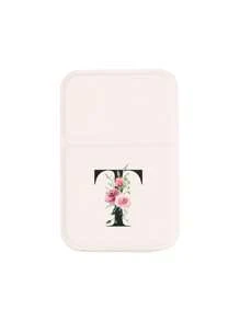 Espejo de maquillaje blanco mini plegable y portátil, espejo de maquillaje con soporte con patrón de flores rosas y letras negras A-Z, espejo de viaje, producto de belleza, espejo de maquillaje de sobremesa, espejo de maquillaje compacto rectangular plegable minimalista, espejo de maquillaje portátil de viaje para mujer - regalo del Día de la Madre - Blanco - Ver 29