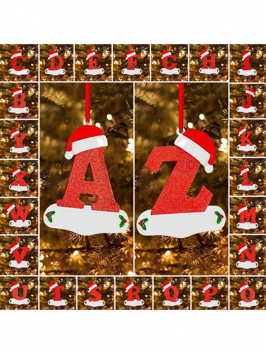1 Pc Đồ trang trí xe hơi 26 chữ cái tiếng Anh Giáng sinh, Mặt dây chuyền tên viết tay DIY Đồ trang trí cây thông Noel, Móc chìa khóa Đồ trang trí ba lô, Đồ trang trí không khí cửa sổ tiệc ngày lễ, Vật dụng trang trí cuộc sống gia đình Giáng sinh - Nhiều màu - Xem 1