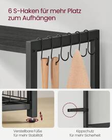 VASAGLE Baker's Racks - 블랙 - 보기 6