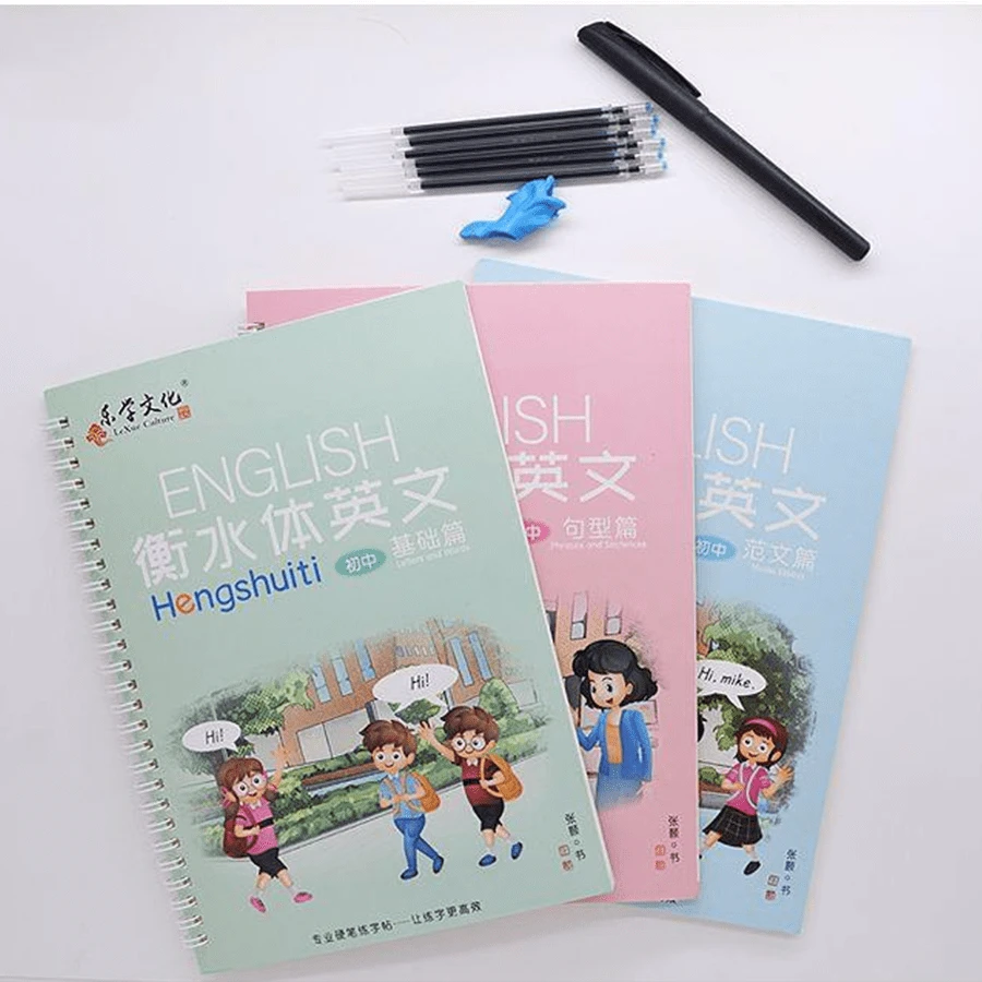 English Calligraphy Practice Book With Reusable Writing Tools