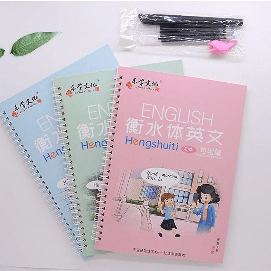 English Calligraphy Practice Book With Reusable Writing Tools