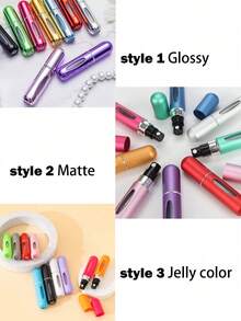 5 chai xịt nước hoa rỗng 5ML (Màu sắc ngẫu nhiên sẽ không giống nhau), chai xịt nước hoa có thể nạp lại, chai xịt mini, chai nước hoa bỏ túi nhỏ, hộp bơm mùi hương, hộp đựng nước hoa rỗng di động để đi du lịch, đi học hoặc tiệc tùng - Nhiều màu - Xem 3