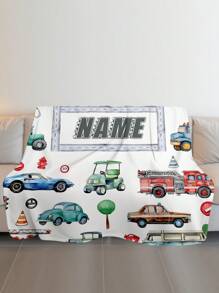 1pc Customized Name Blanket, Personalized Bed Throw, Customizable Vehicle Pattern, Best Friend Blanket, Sofa Outdoor Beach Camping Blanket, Personalized Christmas Gift, Mother's Day/Father's Day Gift, Birthday Gift, Gift For Her, Aesthetic Home - Style 4 - View 5