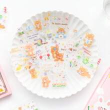 100 张可爱卡通蛋糕兔子剪贴簿贴纸盒套装 PET 防水装饰材料美学贴纸适用于笔记本电脑杯子笔记本计划器日记用品 - 粉色 - 查看 8