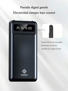 Cargador portátil, power bank de emergencia, 10000MAH, con cuatro cables de carga desmontables, con pantalla LED y luz LED, compatible con Apple y Android, - Multicolor - Ver 6