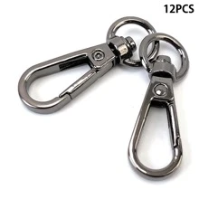 3/6/12/20/30 件旋转弹簧夹挂钩，D 形环龙虾扣旋转扣适用于 DIY 工艺挂绳制作