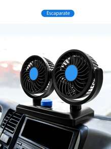 1 Pieza Ventilador Doble Para Automovil Ajustable Portatil,,Ventilador De Automóvil, Potente Ventilador Eléctrico De Doble Cabeza Con Interface Usb De 12v24v Para El Asiento Trasero, Viento Fuerte, Pequeño Y Portátil, No Ocupa Espacio En El Coche, Suministros Para Picnic De Verano Esenciales Para Viajar En Coche, Vacaciones En La Playa, Suministros Back-to-school,uen auxiliar para eliminar el calor del verano - Negro - Ver 8