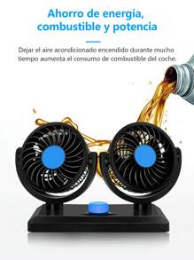 1 Pieza Ventilador Doble Para Automovil Ajustable Portatil,,Ventilador De Automóvil, Potente Ventilador Eléctrico De Doble Cabeza Con Interface Usb De 12v24v Para El Asiento Trasero, Viento Fuerte, Pequeño Y Portátil, No Ocupa Espacio En El Coche, Suministros Para Picnic De Verano Esenciales Para Viajar En Coche, Vacaciones En La Playa, Suministros Back-to-school,uen auxiliar para eliminar el calor del verano - Negro - Ver 7