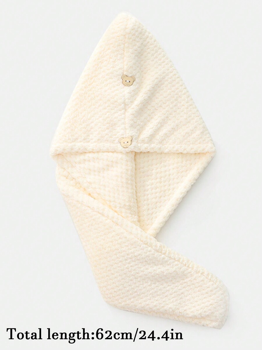 1pc Ivory White Microfiber Hair Drying Towel, Hair Turban SHEIN Singapore