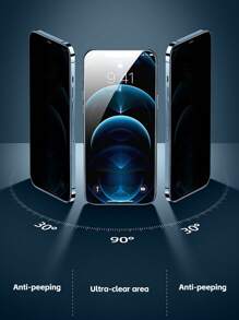 2 件钻石级硬度屏幕保护膜适用于 Apple iPhone 16/15/14/13/12/11/X 系列 5.5 英寸/4.7 英寸，强效防指纹，反应灵敏，透明防偷窥，开槽 - 黑色 - 查看 2