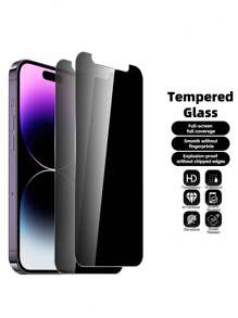 2 件钻石级硬度屏幕保护膜适用于 Apple iPhone 16/15/14/13/12/11/X 系列 5.5 英寸/4.7 英寸，强效防指纹，反应灵敏，透明防偷窥，开槽 - 黑色 - 查看 1