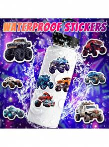 50 Stücke coole LKW Aufkleber, wasserfeste Monster Graffiti LKW Aufkleber im Großeinkauf für Wasserflasche, Laptop, Gepäck, Auto, Geburtstagsdekoration, Schulanfangs Aufkleber für Kinder, Jungen, Erwachsene