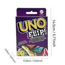 Mattel UNO FLIP, joc de cărți de familie, cu 112 cărți, este un cadou grozav pentru copiii de 7 ani în sus