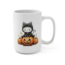 Halloween Mug: 11 Oz Hello Cat Costume On Pumpkin, Perfect For Cozy Coffee Moments, A Unique Halloween Gift. Christmas Gifts Mugs Coffee Mug - 1 - 查看 2