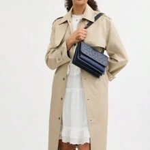 Túi đeo chéo Mini Klare dành cho nữ, Túi vuông nhỏ Coach với đinh tán đặc trưng, Túi đeo vai, Quà tặng cho nữ CX260 QBPVH - màu xanh hải quân - Xem 5