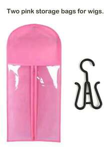 2 Gói Túi Đựng Tóc Giả Và Phụ Kiện Tóc Unisex Có Móc Treo - Vỏ Bảo Vệ Bền Cho Tóc Giả & Tóc Nối, Mặt Trước Trong Suốt, Có Thể Gập Lại Để Dễ Dàng Xem Và Cất Giữ - Nhiều màu - Xem 12