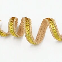 1 szt. 12 mm koronkowa lamówka z metalicznym brokatem, do sukni walentynkowej, szycia, kostiumów tanecznych, rękodzieła, pakowania prezentów, aksamitne naklejki do dekoracji odzieży, akcesoria do szycia DIY, dekoracja torby i spinki do włosów (bez papierowej karty)