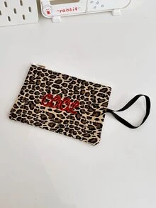 1 chiếc Túi đựng nhẹ in chữ thời trang độc đáo tùy chỉnh có thể đựng điện thoại, đồ trang điểm, tiền xu, ví cầm tay, thiết yếu khi đi du lịch, logo chữ cái tên dễ thương - Nhiều màu - Xem 4