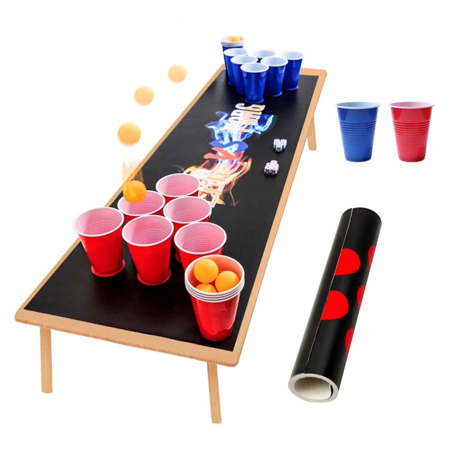 Beer Pong Party Adult Drinking Ball Game Set, 12pcs Beer Cups (Red 6pcs