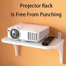 1pc Router Storage Holder Wall Punch-Free Projector Router Bracket Wall Hanging Rack Shelf Wifi Storage Case Player Stand Organizer Holder Wall Mounted Display Shelf Home Dorm No-Drill Required Wall Mount TV Box Cable Organizer - White - View 1