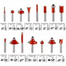15x Tungsten Carbide Tipped TCT Router Bits 1/4" Shank Sealed Bearing Bit Set UK - Silver - View 7