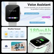 New Arrival 1pc Unisex Silicone Smartwatch Band, Calling/Answering Function, Pedometer, Calorie Tracking, Alarm Clock, Call/Message Reminder, Multi-Functional Sport Smartwatch, 1.83" Full Screen Touch, Compatible With Android & IOS, Perfect Gift For Christmas, New Year, Valentine's Day - Silver - View 9