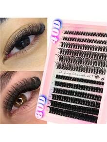 640 件/240 件 30D/40D/50D/60D/80D DIY 睫毛延长套件书 - DD 卷曲，0.05 毫米厚度，DD 卷曲，自然至超浓密款式，可重复使用 - 混合长度 10-16 毫米，适合初学者，适合作为送给女孩的礼物 - DD - 查看 3