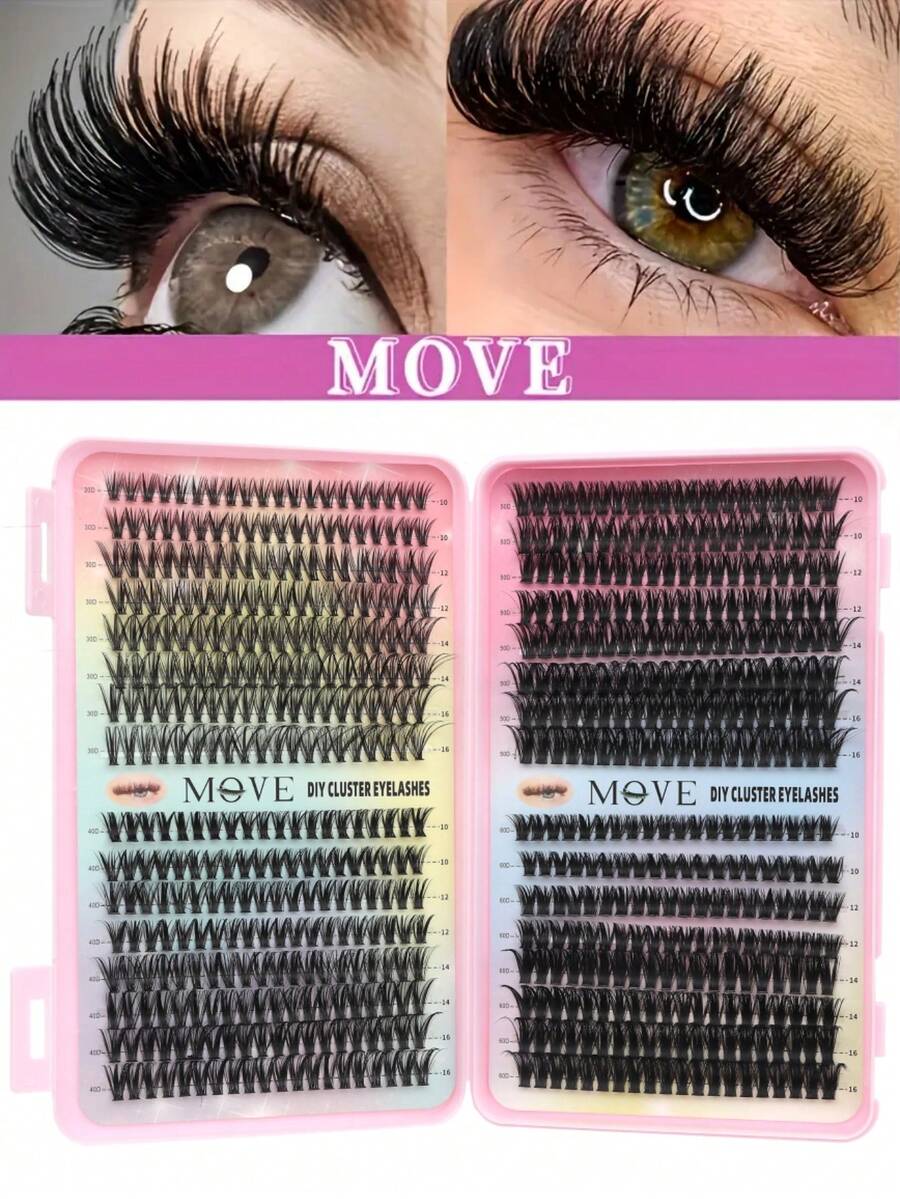 640 件/240 件 30D/40D/50D/60D/80D DIY 睫毛延长套件书 - DD 卷曲,0.05 毫米厚度,DD 卷曲,自然至超浓密款式,可重复使用 - 混合长度 10-16 毫米,适合初学者,适合作为送给女孩的礼物 - DD - 查看 1