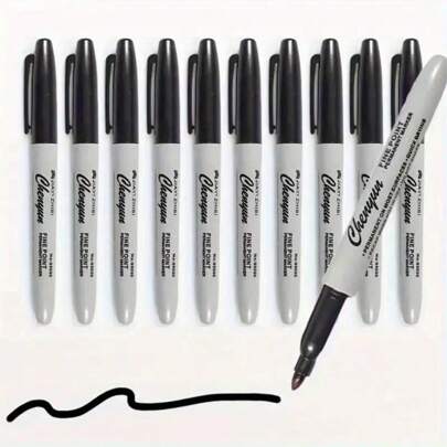 Caneta marcadora multicolorida, caneta marcadora permanente preta com ponta fina, conjunto de canetas marcadoras permanentes, caneta marcadora de ponta fina de secagem rápida e resistente ao desbotamento, adequada para madeira, plástico, papel, metal, etc., canetas marcadoras para pintura, coloração e pôster