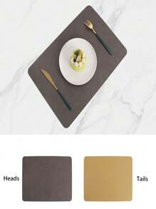 1pc Faux Leather 2-Size Multicolor Waterproof Oil-Proof Placemats For Restaurant Dining Table, Heat Insulation Coasters - Multicolor - View 16