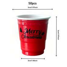 20/50 piezas Vasos de chupito de plástico de 2 onzas, mini vasos desechables de 2 onzas para bodas, fiestas de graduación, cata de cervezas, aperitivos (multicolor), Navidad