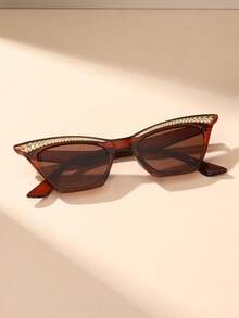 1 Cặp Kính Thời Trang Nữ, Gọng Mắt Mèo Thiết Kế Mới Với Tính Thẩm Mỹ Cao Cấp, Kết Hợp Hoàn Hảo Giữa Thời Trang & Nghệ Thuật - Nhiều màu - Xem 5