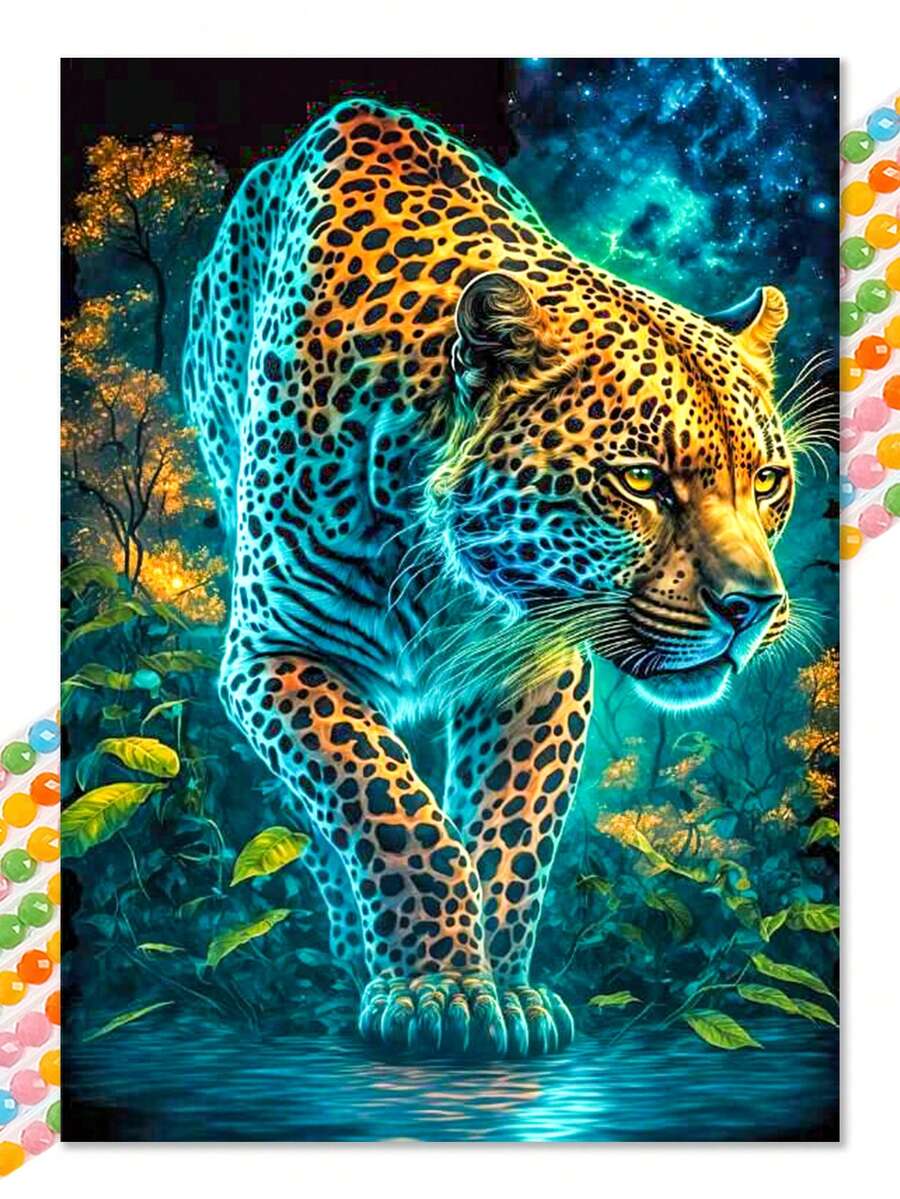 Adult 5D Leopard Print Diamond Painting Kit Full Drills Mosaic Cross