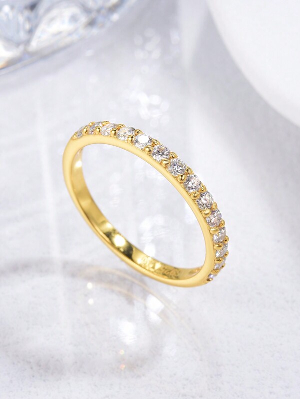 1 Stück Moissanit Verlobungsring Ehering S925 Sterling Silber Ewigkeitsring Jahrestags-Ring Luxusschmuck Geschenk für Frauen