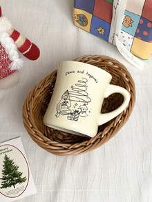 1 件 270 毫升圣诞树陶瓷杯，圣诞女孩设计咖啡杯，适用于热饮或冷饮，可爱的杯子礼物，圣诞礼物，适用于卡布奇诺、拿铁、牛奶 - 彩色 - 查看 12