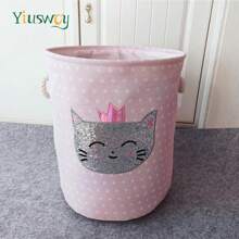 Yiuswoy 35x40cm(13.8x15.7In) Pink Folding Laundry Basket With Cute Rabbit And Bear Design, Thickened Fabric Storage Basket For Clothing, Toys And Miscellaneous Items, Home Decor, Bedroom Storage Dress Pants Shoes Jeans Boots Skirtlaundry Hamper,Washing Basketbathroom Organizer,Basket,Storage Basket,Foldable Laundry Basket